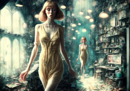 best quality, (serphm woman:1.3) in another world, poster