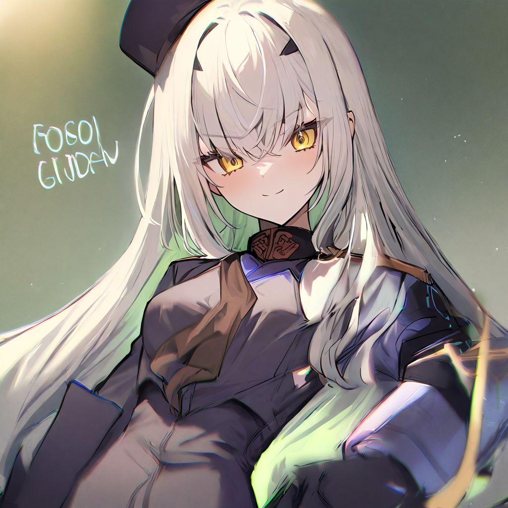 1girl, Melusine \(fate grand order\), fate grand order, solo, long hair, hat, white hair, ears, yellow eyes, peaked cap, jacket, black gloves, hand on own hip, closed mouth, hair over one eye, looking at viewer, brown necktie, large breasts, eyes visible through hair, smile, long sleeves, gloves, upper body, light green hair, character name, necktie, breasts, english text, blush, black headwear, white jacket, 
masterpiece,best quality,  newest, absurdres, safe <lora:ag31_twin_fp8-000036:1>