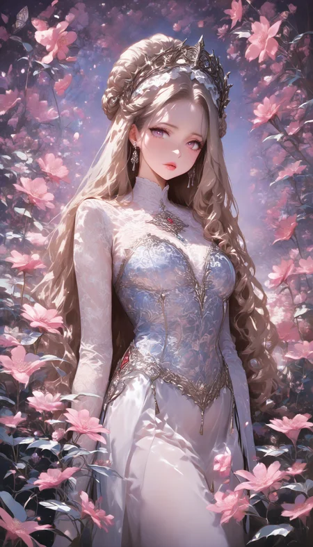 neonpunk style masterpiece,high score,great score,absurdres, <lora:Alice Prin_Complete:1>,Alice Prin (style, hair, dress, alice, prin), ., Naerys had the Targaryen looks, a fine and delicate beauty, almost unworldy. She was slender and small, with big deep violet in hue eyes and fine, pale, porcelain skin, near translucent. Naerys Targaryen. . cyberpunk, vaporwave, neon, vibes, vibrant, stunningly beautiful, crisp, detailed, sleek, ultramodern, magenta highlights, dark purple shadows, high contrast, cinematic, ultra detailed, intricate, professional