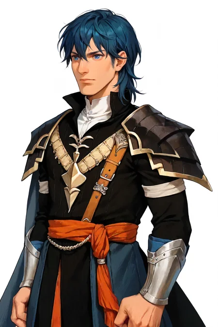 byleth \(male\) \(fire emblem\), <lora:zs_FE9PortraitsXL:1>fe9portraits, solo, cowboy shot, simple background, 1boy, male focus, zPDXL2 zPDXLpg pny-safe, <lora:Aesthetics_Enhancer_pony:0.21> EnhanceImage,