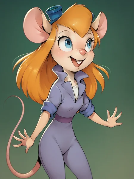score_9, score_8_up, score_7_up, score_6_up, score_5_up, <lora:gadgetXLP:1> gadget, 1girl, solo, long hair, mouse tail, mouse ears, blue eyes, furry, buck teeth