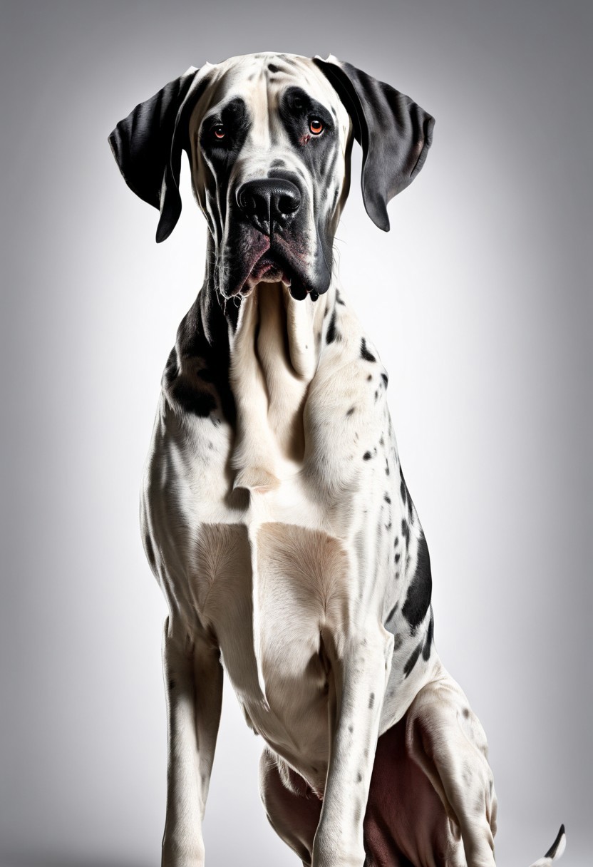 super realistic image ultra quality and super high resolution and sharp focus, photorealistic style of Great Dane dog, dynamic poses