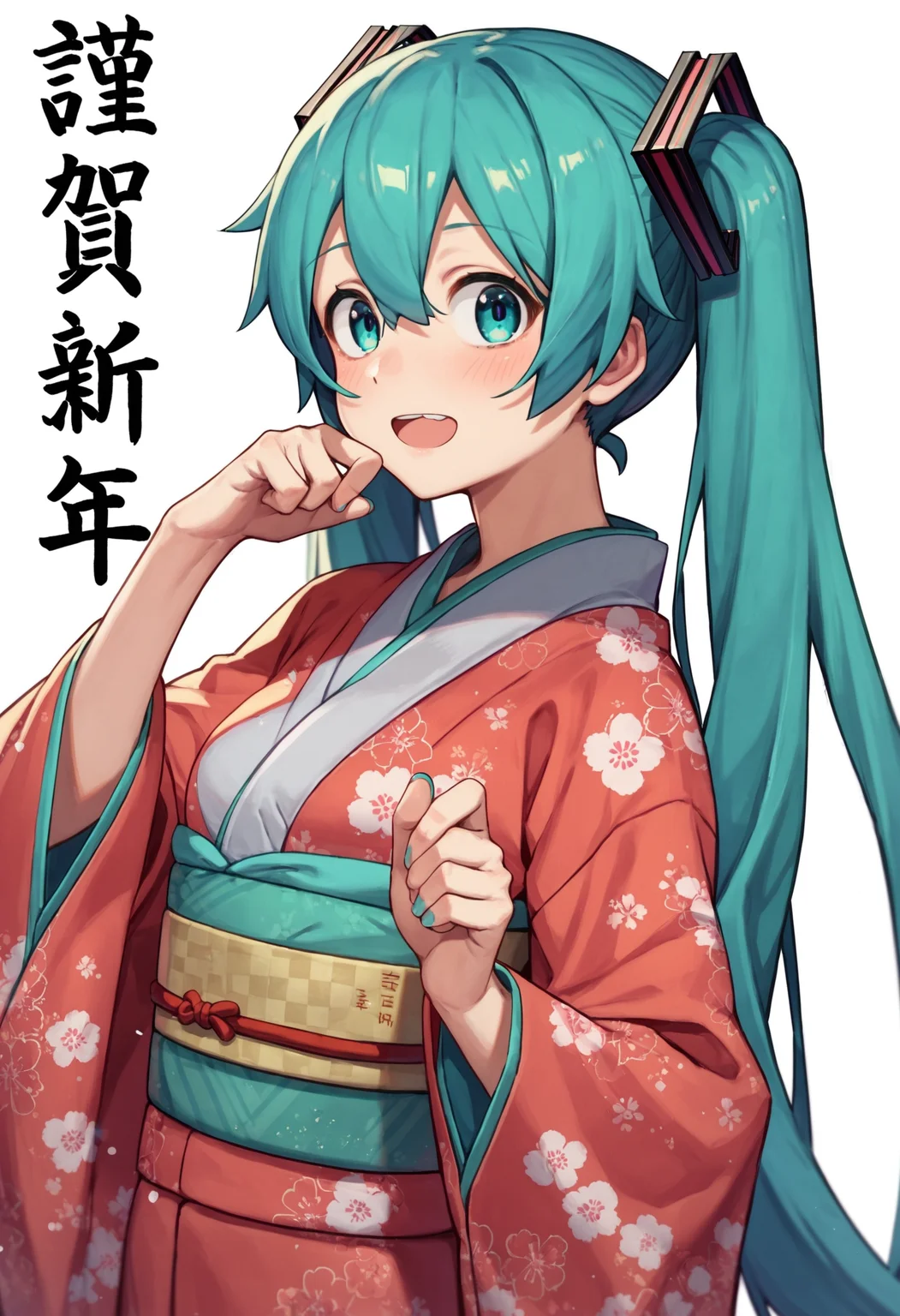 score_9, score_8_up, score_7_up, 1girl, happy new year, hatsune miku, kimono, japanese clothes, white background, simple background
<lora:happy_new_year_24re_pony_re_mix0721_d32:1>