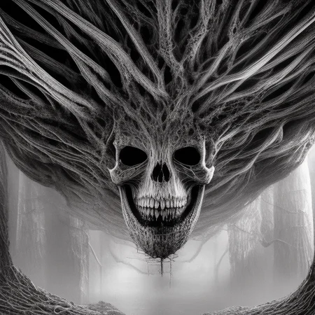 draculas castle, skeletons hanging from the ceiling, sharp focus, 4k, art by RFKTR_rootrex