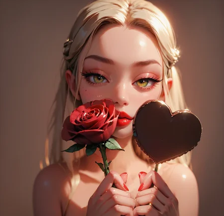 score_9, score_8_up, score_7_up, score_6_up, seductive, hd, best quality, highres, extremely detailed, ultra sharp, depth of field, (detailed skin, Beautiful face), zPDXL3, (embedding:zPDXL3:1.0), 1girl, solo, standing, red lips, red fingernails, portrait, brown background, red rose, holding red rose, holding a heart shaped chocolate, holding, red rose, giving to viewer, Valentine theme, chocolate, pov, Split Lighting, (bust), (extreme closeup), mirror, looking at viewer, upper body shot, <lora:EnvyPonySeductress01a:0.62> <lora:g0th1cPXL:0.38> <lora:incase-ilff-v3-4:0.33> <lora:princess_xl_v2:0.8> <lora:S1_Dramatic_Lighting_v3:0.5>