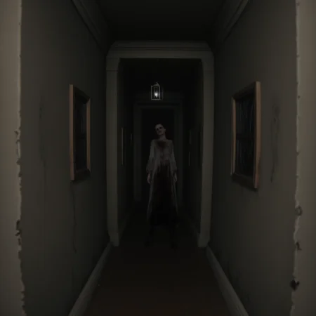 long shot scenic professional photograph of score_9, score_8_up, score_7_up, BREAK .
first person view, recording camera perspective, endless dark corridors, decaying walls, peeling wallpaper, rusty metal floors, flickering lights, fog, mist, eerie atmosphere, distorted reality, blood stains, shadows, ominous, creepy, horror, psychological horror, Silent Hill style, photorealistic, highly detailed, 8k resolution, cinematic lighting, volumetric fog, ray tracing, ambient occlusion, film grain, motion blur, depth of field, high contrast, muted colors, dark palette, unsettling, nightmarish, surreal, claustrophobic atmosphere, distant menacing figure, lurking presence, out of focus silhouette, otherworldly, unnerving, tense, hyper-realistic textures, grime, decay, abandoned, desolate.
 <lora:P.T_SILENT_HILLS:1>silenthillspt style.
 3D rendering, perfect viewpoint, highly detailed, wide-angle lens, hyper realistic, with dramatic sky, polarizing filter, natural lighting, vivid colors, everything in sharp focus, HDR, UHD, 64K