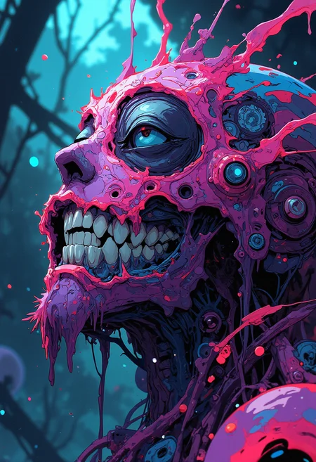 abstract, interal,  liquids, anime, strange, weird, closeup, extreme closeup,  metal, cute