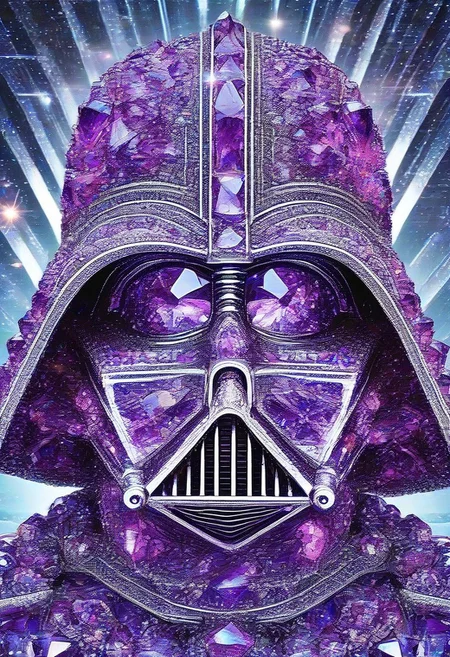 absurd resolution, best quality, ultra-detailed, perfect anatomy, perfect eyes,
made of sparkling amethyst crystals,
Darth Vader,