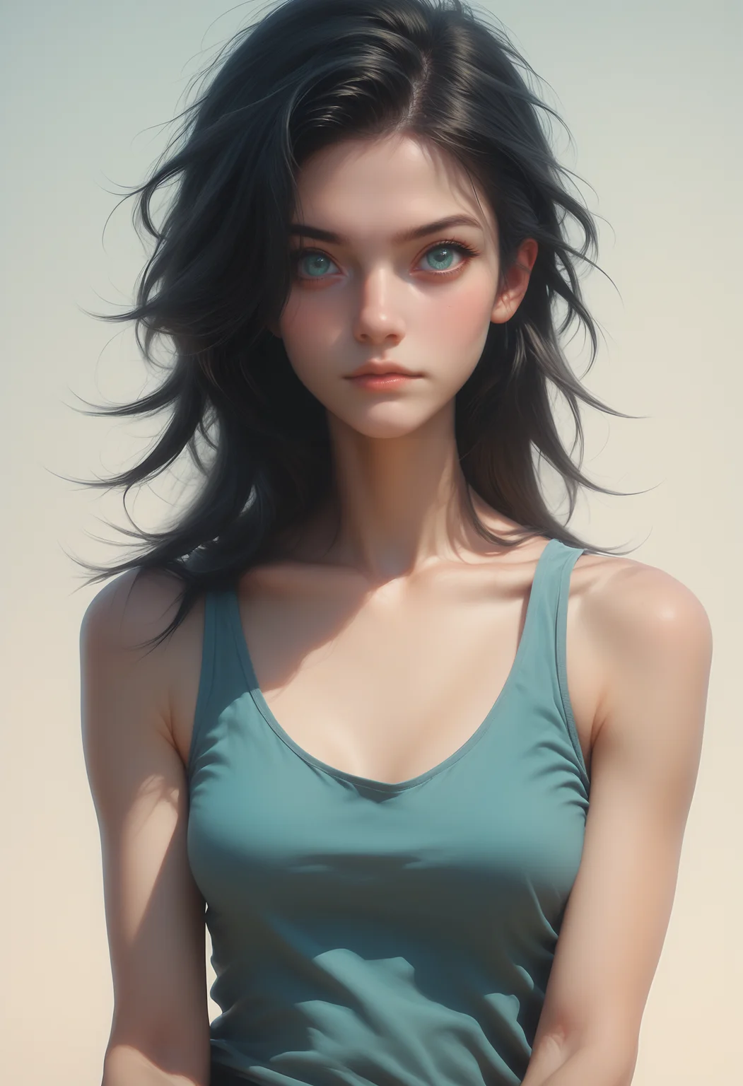 score_9, score_8_up, score_7_up,
1girl, solo, tank top, rating_safe,
<lora:Dark_Svetlana_Pony_v0.1:0.5> d4rksv3tl4n4, aqua eyes, black hair,