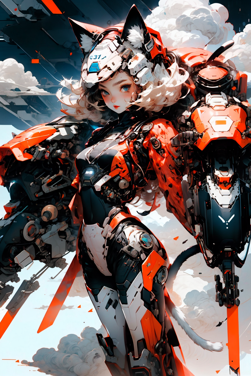 mecha, mechanical body, 
<lora:cat ear_20230619180308:1> cat ear
<lora:more_details:0.4>
 <lora:Cosmic anime-oil fusion v2:0.4> 
<lora:AnimeVibesV3:0.2> animevibes, 
<lora:3DMM_V11:0.5> 3DMM 
<lora:midjourney_20230624181825:0.4> midjourney ,
 <lora:LAS:0.25> colorful, clouds, 
<lora:msw_locon-t2:0.45>
 <lora:wuxia2:0.6> gu, shiny, shiny hair, shiny skin, shiny clothes