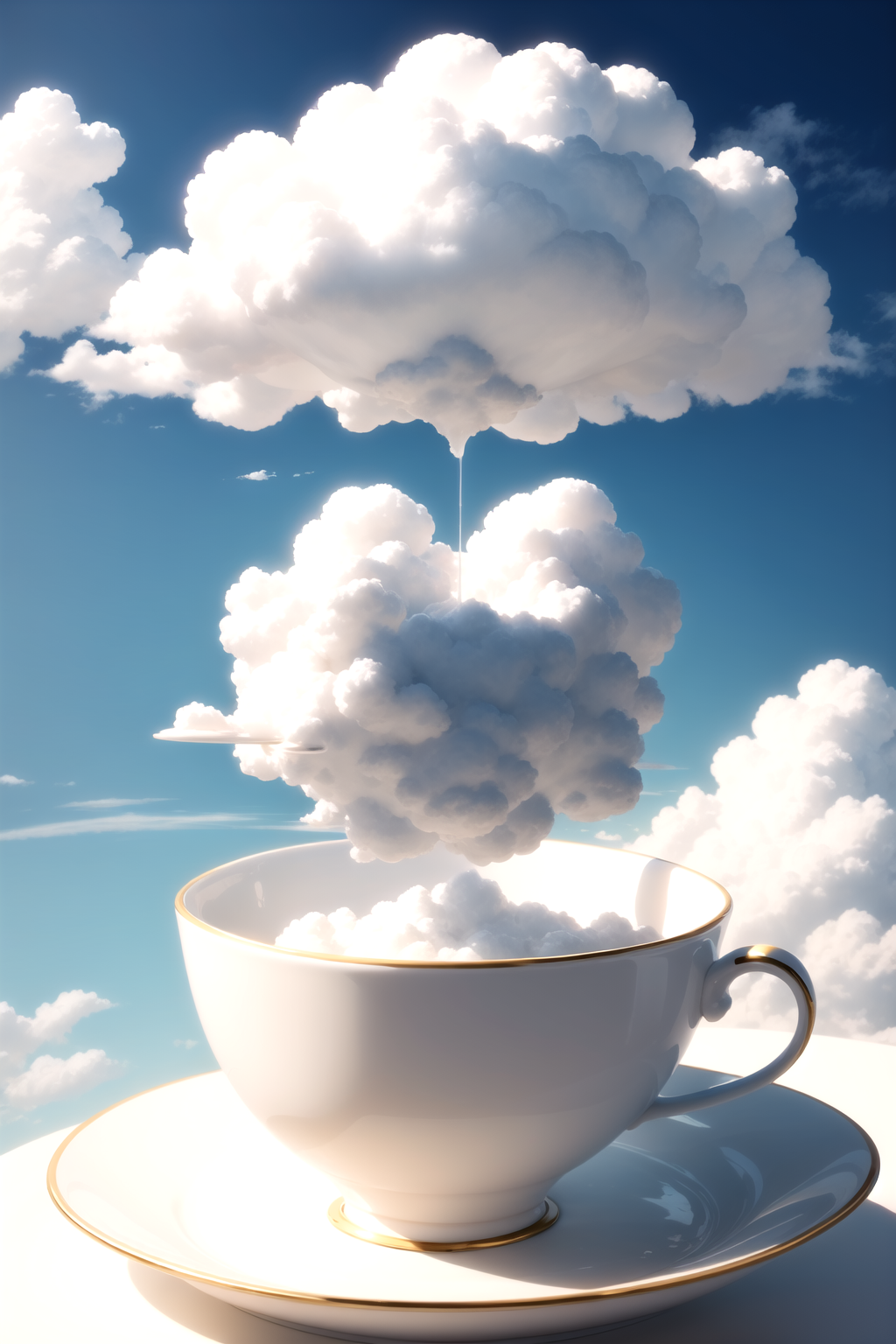 a cloud in the shape of a teacup