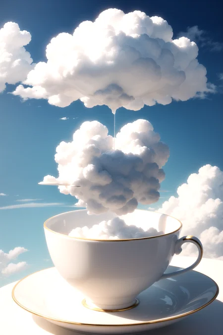 a cloud in the shape of a teacup