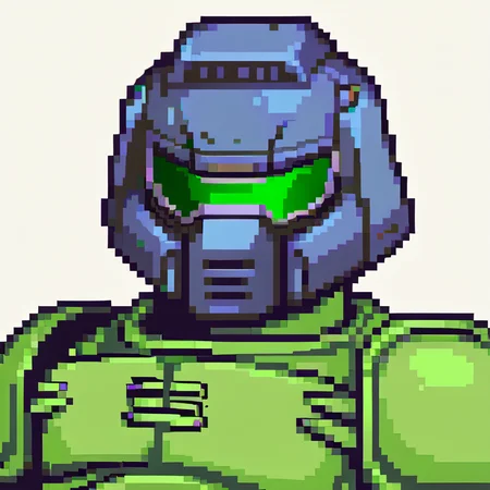score_9, score_7_up BREAK  fegbaportraits, portrait, white background, doomguy, armor, helmet <lora:zs_FEGBAPortraitsXL:0.8> <lora:doomguy-v1_pdxl:0.8>