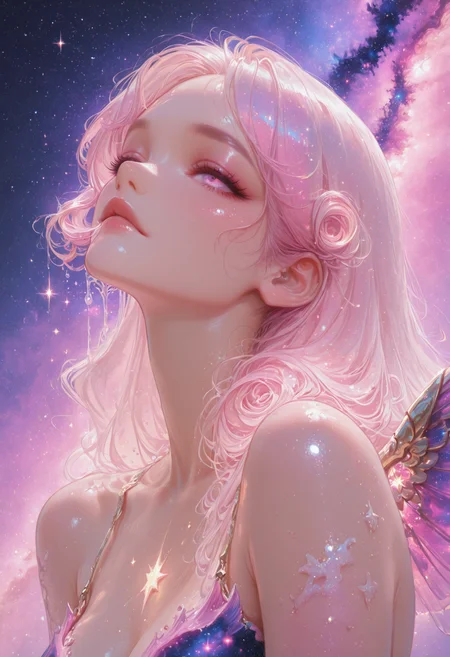 masterpiece, best quality, highly detailed, score_9, score_8_up, score_7_up, score_6_up, dramatic lighting, dynamic posture, sexy, seductive, 1girl, celestial being, immense beauty, terrifying hunger, elysian gleaming cosmic cannibal, radiant aura, predatory grace, bohemian photograph, striking detail, swirling galaxies, starlight, ethereal form, shimmering scales, opalescent wings, universe secrets, intricate details, vibrant colors, mesmerizing art, upper body, pink theme, stars, galaxy, nebula, nova, galactic powers
<lora:ppw_v7_animv4_1_r2:0.6> <lora:748cm_illu:0.6> 7481llu <lora:69yottea_illu_v2:0.4> <lora:illustrious_all_rated_v1:0.6> masterpiece, best quality, very aesthetic, <lora:AIã¤ã©ã¹ããããã:0.6>
