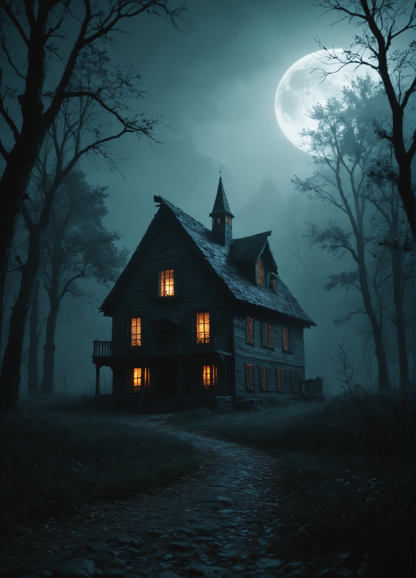 score_9, score_8_up, score_7_up, score_6_up, score_5_up, realistic,
spooky old house on a hill, dark night, moonlight, deep shadows,foggy,