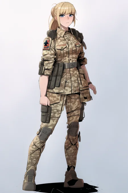 full body, woman, soldier, <lora:hou_jae_04 style-000002:1>