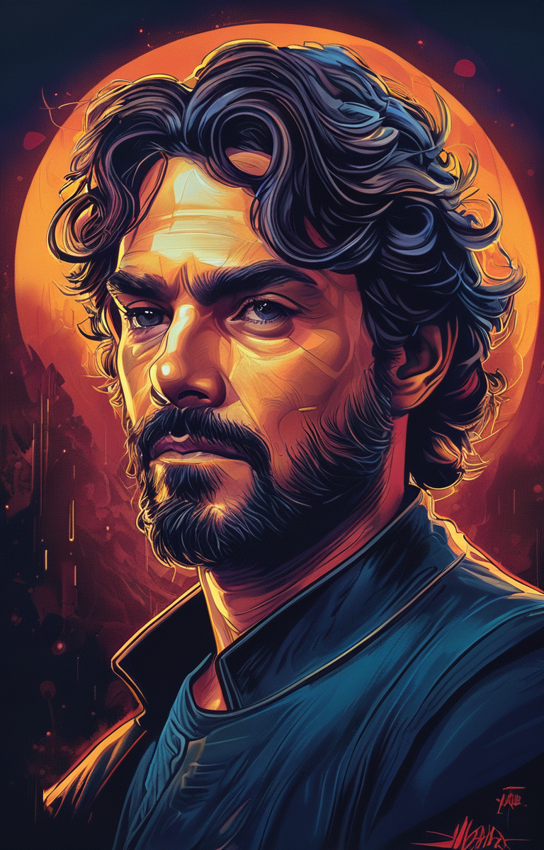 masterpiece,best quality,<lora:tbh160-sdxl:0.9>,illustration,style of Dan Mumford,portrait of jedi,