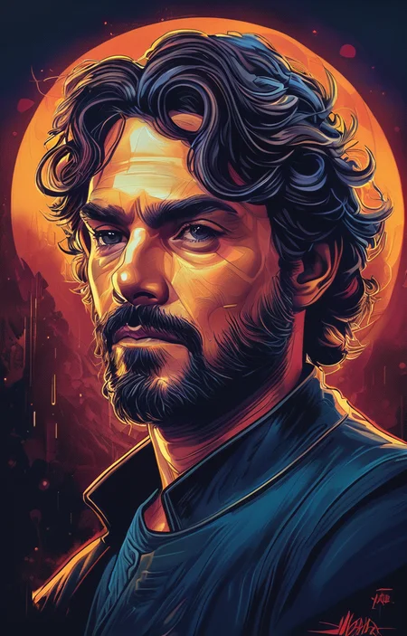 masterpiece,best quality,<lora:tbh160-sdxl:0.9>,illustration,style of Dan Mumford,portrait of jedi,