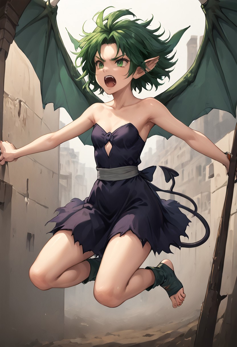 SFW, rating_all, score_10, score_8_up, score_7_up, beautiful, realistic, detailed, perfect, quality, vector, flat colors, masterpiece, duo, 2females, arguing, BREAK <lora:Friday:0> 1female, slimes_sylph, sylph's wings, sylph's dress, green hair, sylph's hair, no tail, no horns, no demon wings, no footwear, no ear-fluff-tips, no sharp toenails, yelling, angry, flying, BREAK <lora:Friday:0.7><lora:Slime's_Sylph:0> 1female, Friday, friday's spade tail, friday's eyes, friday's hair, friday's demon wings, friday's horns, friday's ear-fluff-tips, friday's sharp toenails, friday's footwear, Friday's dress, yelling, angry, flying