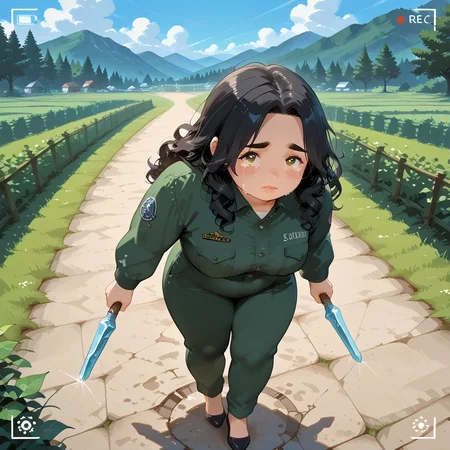 IllusP0s, PonyScores7, source_anime, ah1, IllustriousQual, interesting, exciting, spectacular, wonderful, amazing quality, absolutely eye-catching,
BREAK <lora:xl_more_art-full_v1:0.2>, <lora:aesthetic_anime_v1s:0.2>, <lora:EpicF4nta5yXL:0.2>, <lora:detailxl:0.2>, detailxl, <lora:Fant5yP0ny:0.2>, amazing quality, best aesthetic, absurdres, illustration, Volumetric_Lighting, ultra-detailed, very aesthetic, intricate details, best_quality,
BREAK ((holding, wielding Ice pick)),
BREAK Stable_Yogis_PDXL_Positives, AS-Adult, <lora:Complicated fantasy portrait - XL Pony V2.0:0.2>, bad-hands-5, <lora:HDA_Detailer:0.3>, <lora:natsumi_style:0.5>, <lora:by_usakun-pony:0.4>, by usakun, <lora:Akina_Bbw_Style_-_PonyXL:0.2>, AkinBw, ((fake phone screenshot)),
BREAK 1girl, mature female, (curvy), round-chin, caucasian, <lora:ETO_OC_Illustrius:0.5>, eto_oc, skindentation, (plump), thick thighs, wide hips, busty, voluptuous, <lora:venus body PonyXL:0.3>, <lora:shinyskin2:0.2>, glistening skin, HDA_FatGirlXL, round ass, large breasts, <lora:plussizegirls_IL:0.3>,
BREAK ((black squeeze a classic jumpsuit with a cinched waist, accessorized with pointed-toe flats and minimalist jewelry)),
BREAK (curly hair), long hair, (black hair:1.4), (parted hair:1.7), messy hair, kinky curls, <lora:hairdetailpxl:0.2>, hairdetailpxl,
BREAK (half green and brown eyes), (colorful eyes), (multicolored eyes), (downturned eyes:1.4), expressive eyes, <lora:perfect-eyes:0.4> perfecteyes , EyesHD, (round face:1.2), (thick eyebrows:1.3), (plump face), <lora:Round_face:0.2>, lips, <lora:DetailedEyes_xl_bdsqlsz_V1:0.4>, <lora:Eyes_Lora_Pony_Perfect_eyes:0.4>, <lora:focusoneyes:0.4>,
BREAK ((crying in agony expression)), <lora:Expressive_H:0.2>, Expressiveh, <lora:Emotional_Anime_Expressions_PonyXL_Concept:0.2>, emotional, <lora:Best_Facial_Expression_LoRA_PONY:0.2>, looking at viewer, <lora:Detailed expressive EXEV style -XL Pony V1.0:0.2>, FaceDetail, <lora:Best_Facial_Expression_Helper_XTREME_ILLU:0.4>, kaogei,
BREAK (((A picturesque vineyard at harvest time, with rows of grapevines heavy with fruit and the distant sound of workers picking grapes))), <lora:Background Detailer - SDXL:0.8>, 4k, 8k, Ultra HD, Masterpiece, Best quality, Detailed background, <lora:Add_more_details_V2_XLpony:0.4>, full_details, <lora:background-type1:0.4>,