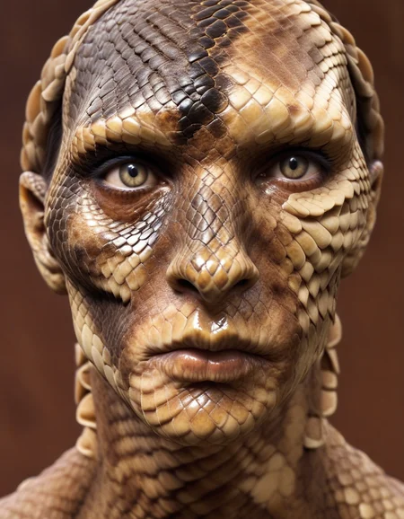 	'[snake human ] hybrid' made of human skin