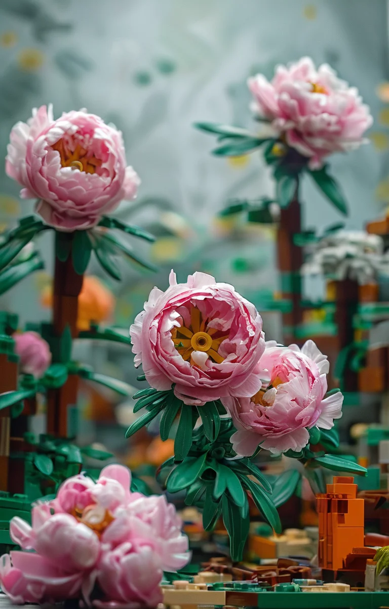masterpiece,best quality,<lora:tbh246-sdxl:0.9>,illustration,style of lego, decaying peonies