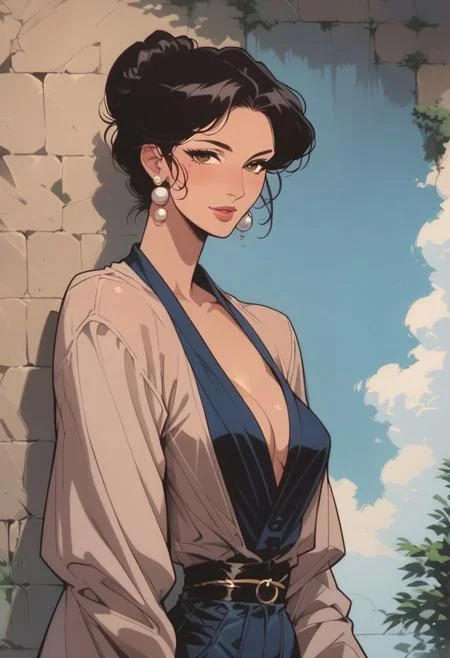 simple background, 1girl, Gemma, (beautiful mature Japanese milf, black hair), skinny, (nice small breasts), brown eyes, headshot
BREAK score_9, score_8_up, score_7_up, score_6_up, source_cartoon, Vintage, 1990s \(style\)
