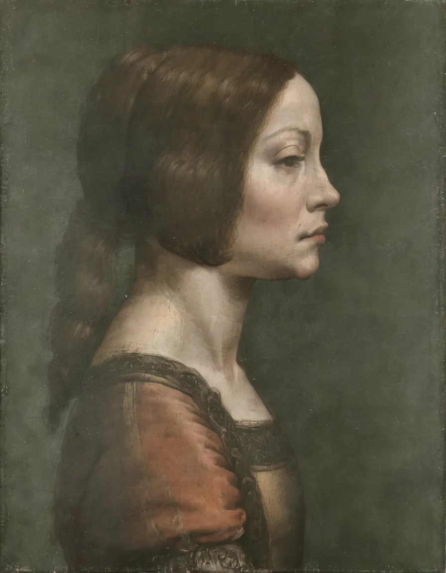 <lora:dvnc:0.9>dvnc portrait woman view from side