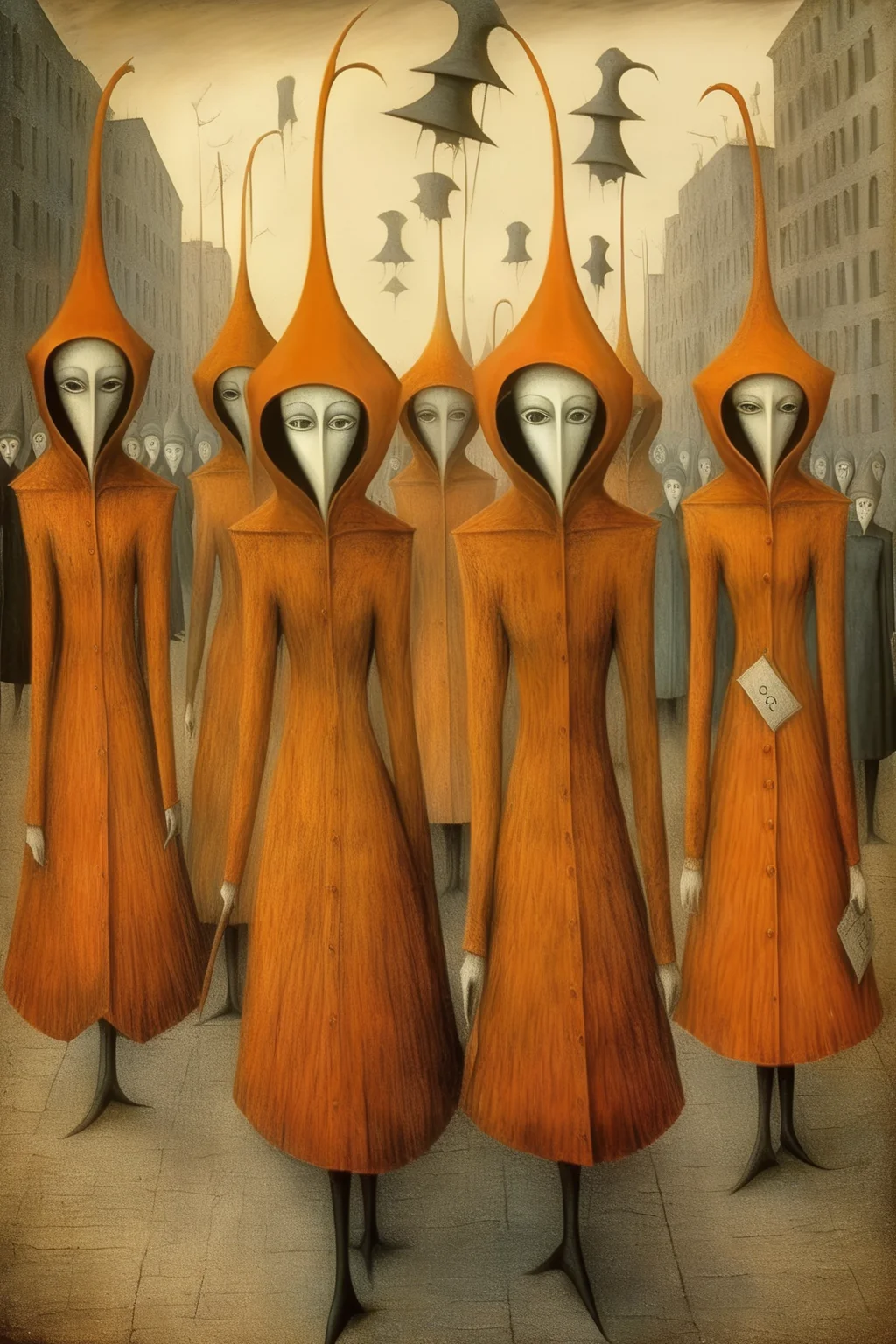 <lora:Remedios Varo Style:1>Remedios Varo Style - if remedios varo painted women protesting for their rights
