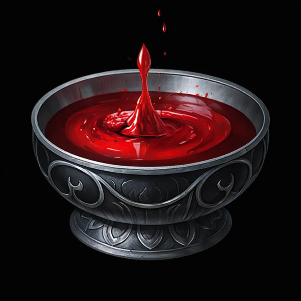 (((black background, simple background))),masterpiece,best quality,great quality,good quality,gmic_\(anheifeng\),A silver bowl filled with blood, red blood,<lora:gmic icon_g67icon-000014:0.75>,