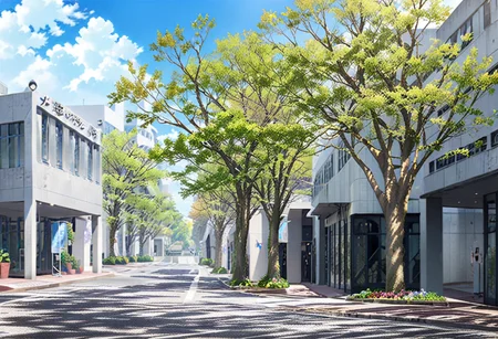 anime artwork masterpiece, best quality, very aesthetic, absurdres,
osakageidai, scenery, tree, outdoors, car, building, sky, road, cloud, day, blue sky, sign, window, lamppost, road sign
<lora:osaka_geidai_SDXL_V1:1> . anime style, key visual, vibrant, studio anime, highly detailed