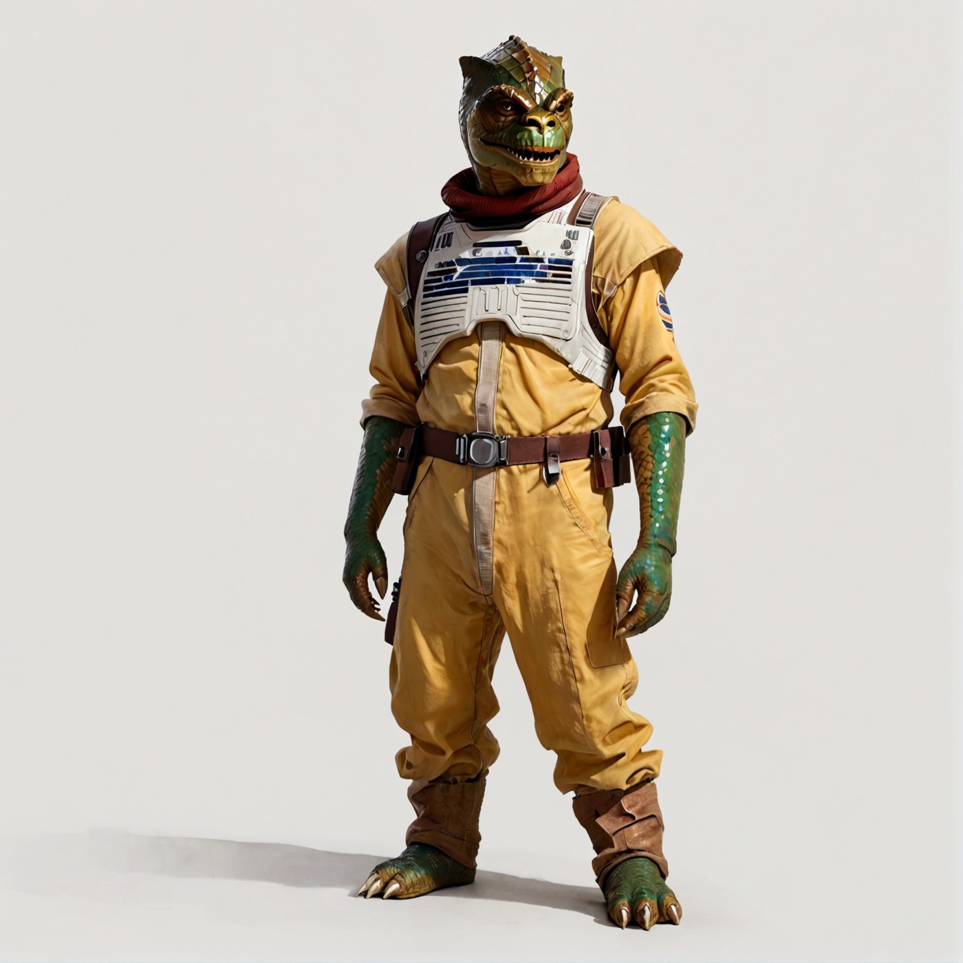 score_9,score_8,score_7,source_furry,
<solo:1.5>,
 trandoshan, trandoshan _starwars, alien,
trandoshan_starwars, trandoshan, alien, trandoshan _starwars, 1boy, solo, male focus, white background, full body, alien, simple background, green skin, standing, colored skin, teeth, yellow bodysuit, sharp teeth,
 <lora:Trandoshan_Star_Wars_V2:1> trandoshan_starwars,