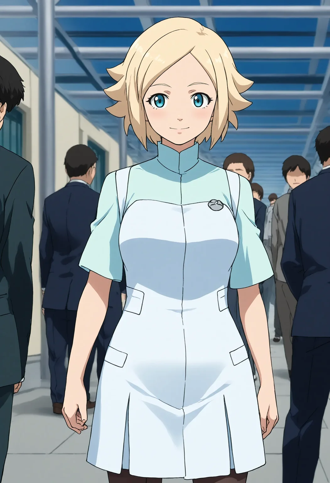 <lora:Hyper-SDXL-8steps-lora:1> <lora:Fixhands_anime_bdsqlsz_V1:1> zPDXL2, score_9, score_8_up, score_7_up, source_anime, intricate details, perfect anatomy BREAK
outdoors, city, tokyo, japan, audience, crowd, standing, salute, upper body, Sensual, A deep, intense gaze, a slow, deliberate smile, and a relaxed posture., 1girl, solo, solo focus,
<lora:GAGE-unoa_asuno_XL(pony)v10:1> GAGE-AG164unoa, milf, blonde hair, short hair, blue eyes, GAGE-AG164unoa outfit, white dress, white skirt, black pantyhose, white boots,