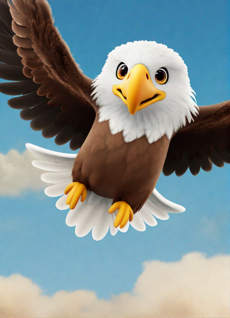 party animals style,  an  eagle flying in the sky<lora:PartyAnimals_1.0:0.7>