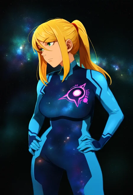 khyleri,
best quality, amazing quality, very aesthetic, absurdres,
BREAK
(black background, galaxy background, starry background:1.8)
1girl, samus aran, green eyes, blonde hair, medium hair, ponytail, sidelocks,
blue bodysuit,
standing, hands on hips, <lora:KhyleriNoobLocon_byKonan:1>