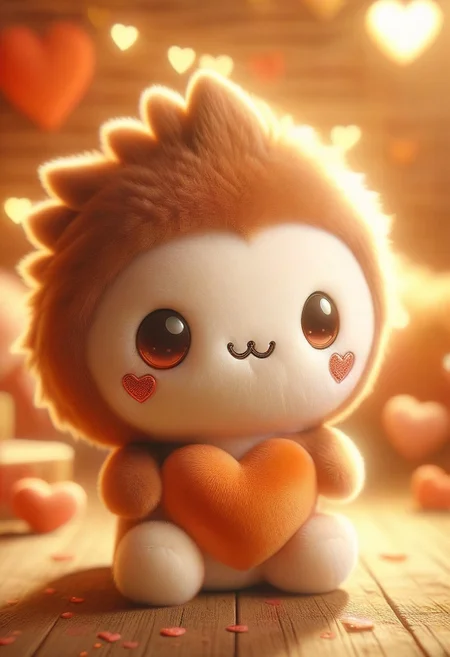 masterpiece, best quality, absurdres, cute copper adorable fluffball, made of plush, ral-smlvltnpls