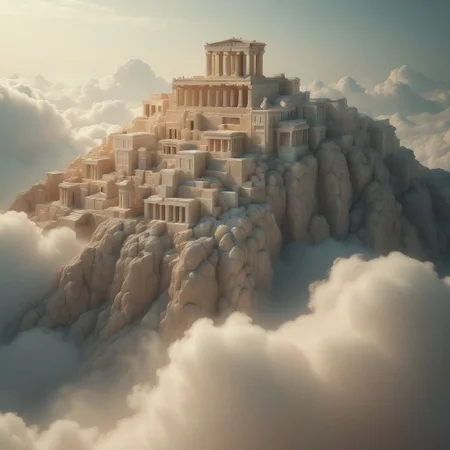 the most realistic, photorealistic photo ever taken [(an ancient greek mythological city:1.5) in the clouds,a dream world shifting landscapes, and ethereal creatures, Captured with a Hasselblad X2D 100C and an 80mm f/1.9 lens, hyper-realistic textures, soft studio lighting, elegant shadows, styled for a Vogue beauty editorial, incredible realism, creamy bokeh, ultra-detailed textures, perfect lighting],