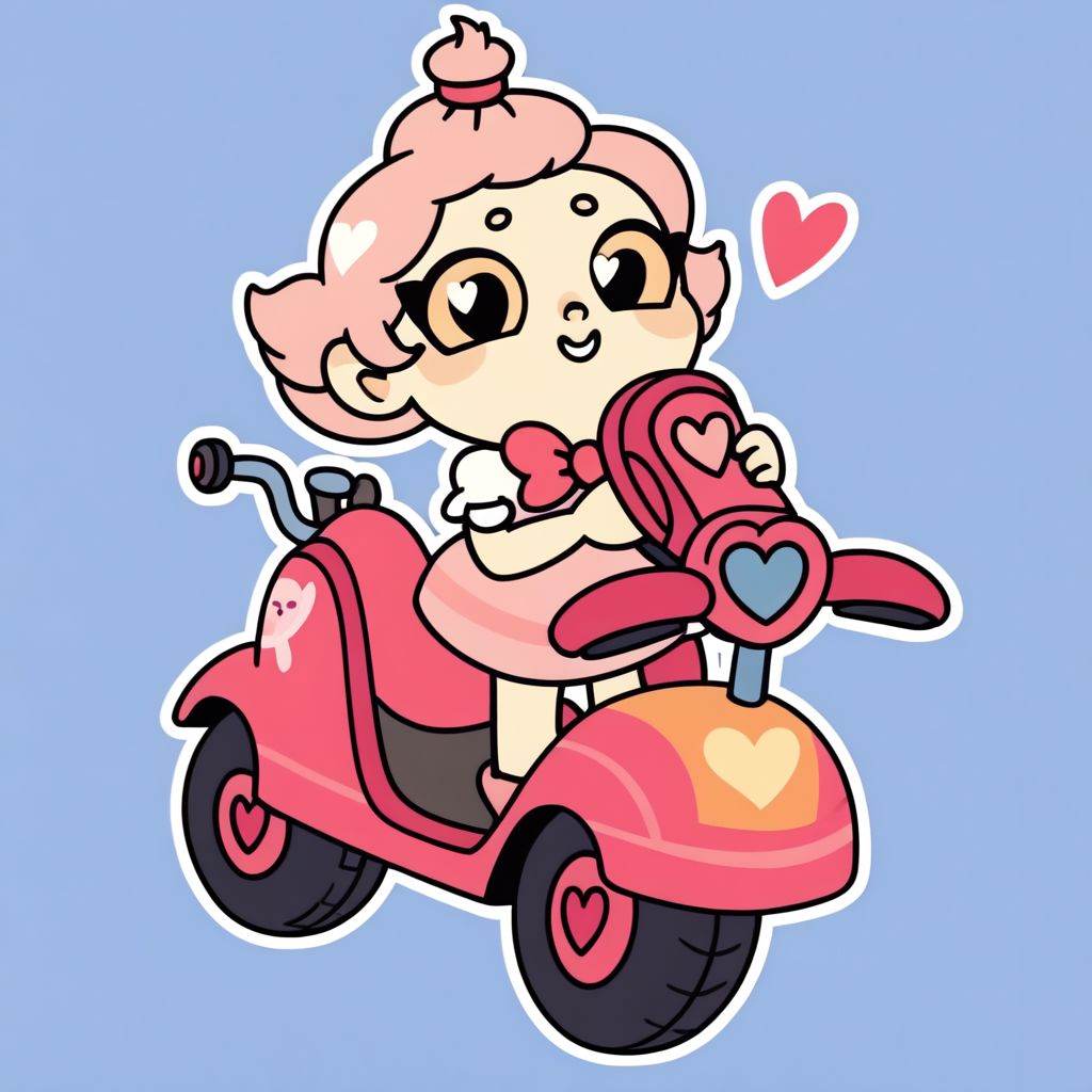 score_9, score_8_up, score_7_up, score_6_up,
digital art,
Pimpochka background, cartoon, outline,
tricycle,
toy, 
hearts, pink, bow,
game screenshot,
ho humans, object