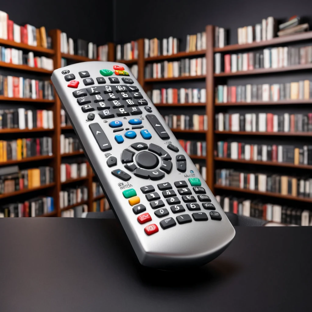 (remote control showcase) <lora:52_remote_control_showcase:1.1>
Black background,
high quality, professional, highres, amazing, dramatic,
(Old bookstore and shelves and quiet corners:0.5),
