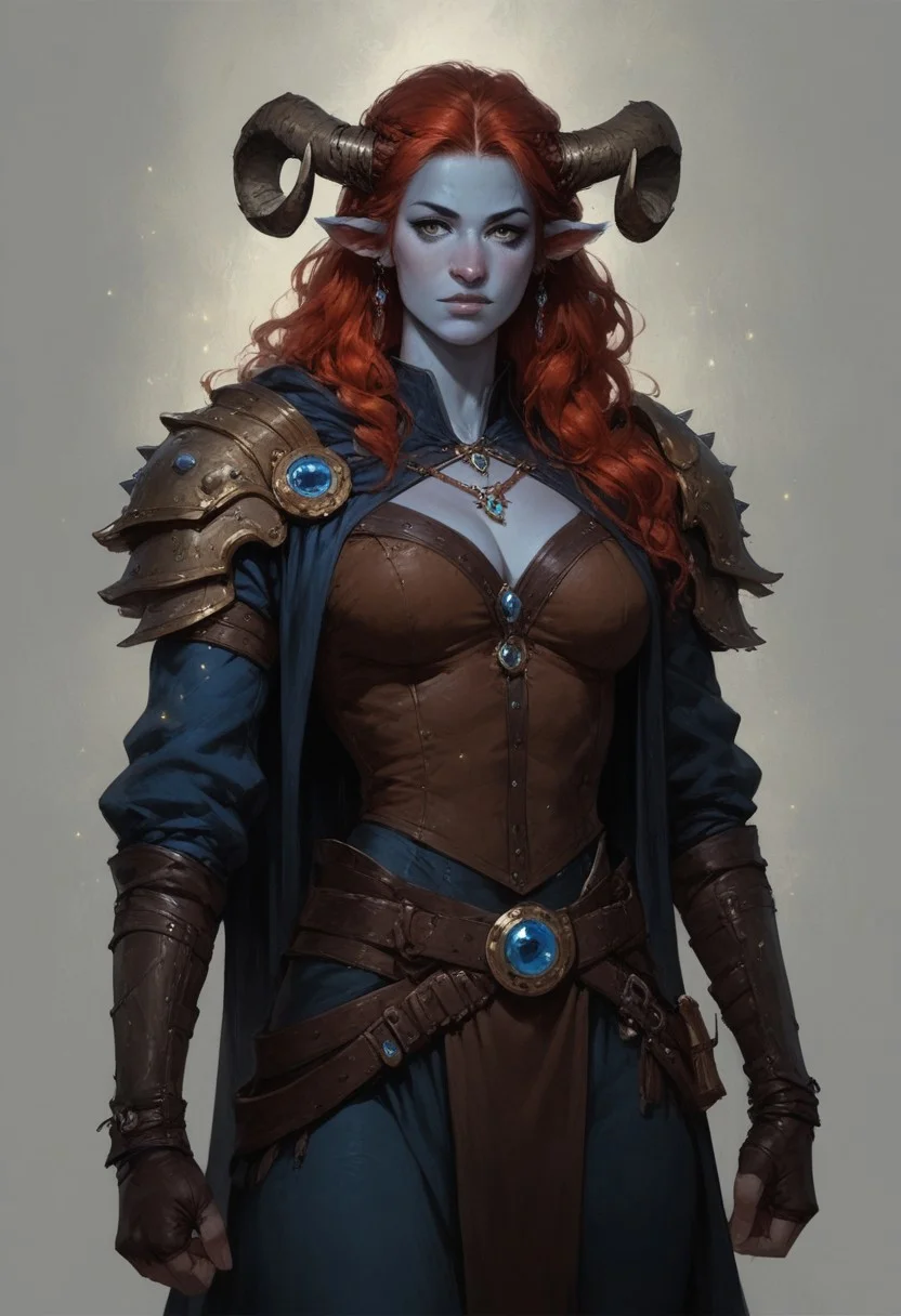 (score_9, score_8_up, score_7_up, score_6_up), (highres image, ultrares, absurdres, ultra detailed), ((zPDXL3)), Portrait, (masterpiece:1.8), face focus, detailed faces, BREAK,
1girl, dynamic character design, female focus, perfect face, perfect eyes, attractive, beautiful, barbarian, (Firbolg, furry, big nose, animal ears, blue skin) curved ram horns, (long red hair), perfect body, hourglass figure, large breasts, wide hips, tiny waist
BREAK
(Barbarian Furs), (Leather), (Boots), (Cloak)
BREAK
Detailed Background, Fantasy Tavern, Dramatic Lights, Concept Art, Expressiveh, (Firbolg, furry, big nose, animal ears), concept art, realistic, 4kFacePonyXL