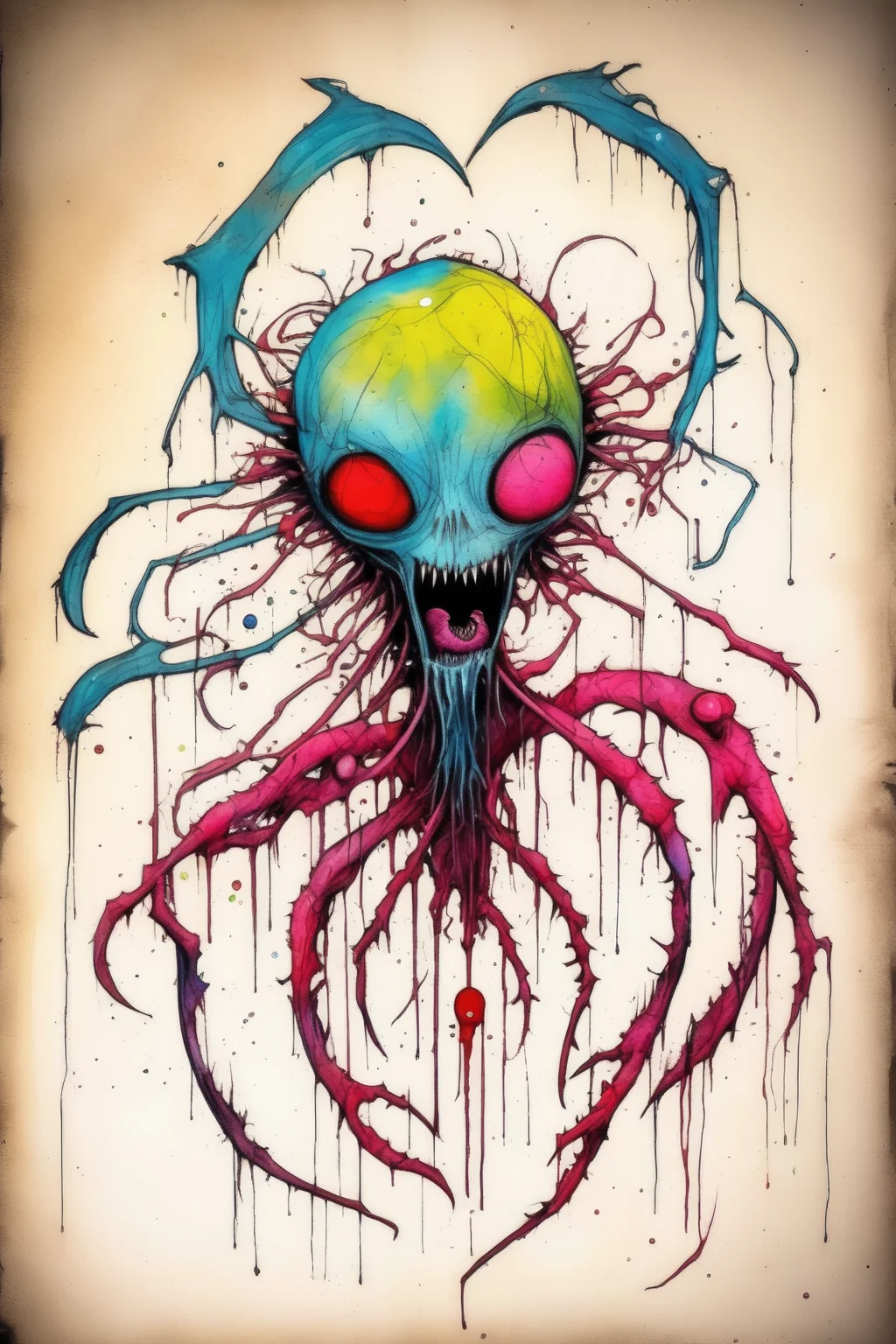 <lora:Alex Pardee Style:1>Alex Pardee Style - cancer zodiac sign in the style of alex pardee