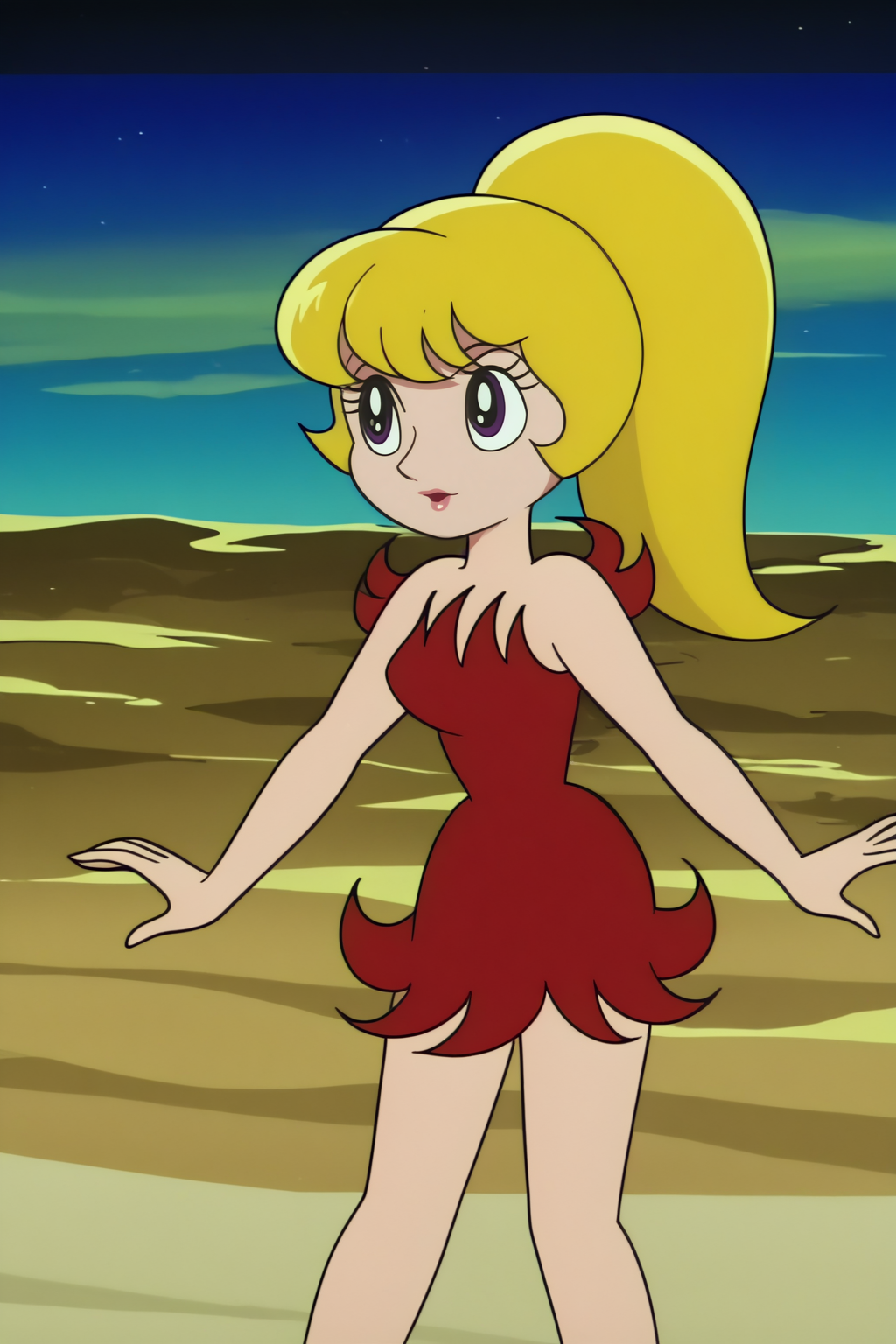 hecate, rating_safe, solo, red dress, anime screencap <lora:COMMISSION_Princess_Knight-Hecate-PDXL:1>