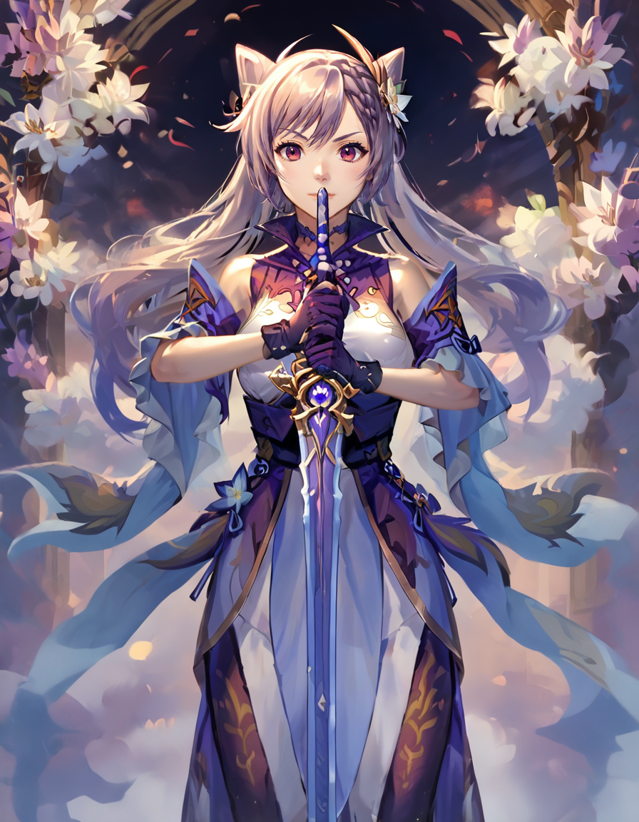 score_9, score_8_up, score_7_up,
source_anime, rating_safe,
keqing,
one-handed,planted-sword,holding sword,
fantasy background,
 <lora:planted_sword:1>