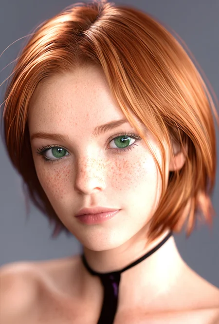 gen3dx_joni, adult,
natural ginger hair, green eyes, small faint freckles,
correct eyes, precise round pupils,
portrait, 3/4 view, 45 degree angle, detailed eyes, shoulders,