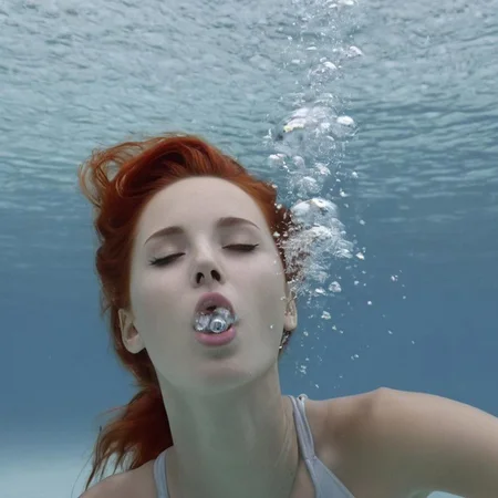 (absolutely highly detailed underwater photo), submerged asian girl, blowing air bubbles, underwater ocean environment, portrait close-up
She is wearing a (silver color short wetsuit), she is slender, has narrow hips, tight ass, small ass, thigh gap and long legs, cute face, red hair pigtails floating around her head, dynamic pose
drkmdatmsftpicture
Underwater hair look, murky water
Twin ponytails, (red hair:1.5) accurate hands, accurate feet coral reef environment, the ground is white sand, very soft hair, blur the hair
head tilted up, top-view, medium shot
exhaling air bubbles, air bubbles coming out of her mouth, raising air bubbles, air bubbles coming out of her nose, a few air bubbles inside her mouth, large trailing air bubbles at the top of the image, air bubbles at the corner of her mouth, air bubbles flowing out of her mouth, air bubbles flowing around the corners of her mouth, air bubbles in her hair
air bubbles have vertical (motion blur:0.4), air bubbles tinted (blue:1.3)
(best quality, incredible detail, ultra high skin detail:1.2) (cool light:1.5) (underwater:1.5) (skinny:1.3) (tight short wetsuit:1.4) (tight shorts:1.5) (floating hair:1.4) (skintight:1.4) (no wrinkles:1.3)