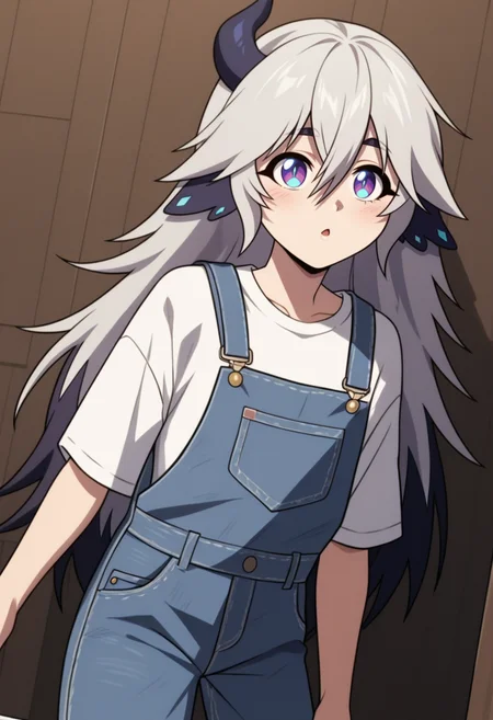 score_9, score_8_up, score_7_up, source_anime,anime screencap, anime coloring,intricate details,rating_explicit, masterpiece, best quality,
(best quality, absurd res, ultra detailed),1girl, ((solo)), good eyes,perfect eyes,,detailed eyes, zPDXLxxx , zPDXL3,detailed, detailed face, <lora:add-detail-xl:3>,
BREAK
<lora:Echidna:1>, Echidna, 1girl, grey hair, long hair, single horn, blue eyes,
white shirt, overalls,standing,