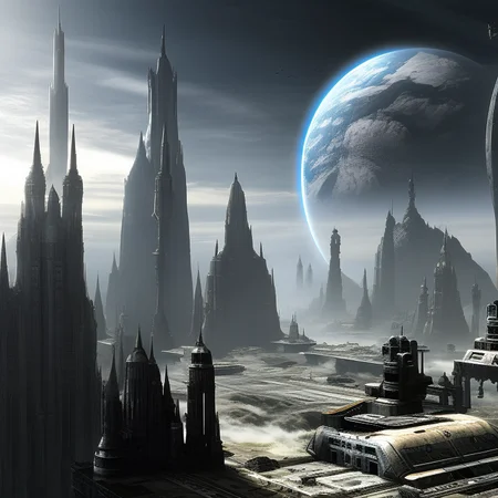 Gothic cityscape on a DaveSpaceFour-768