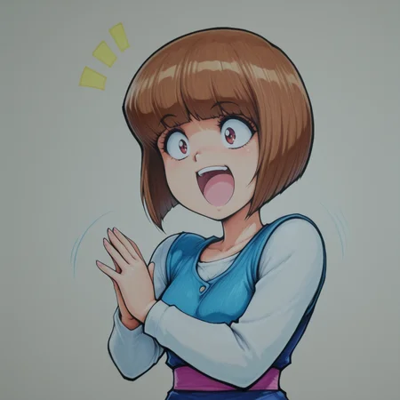 <lora:DarkfireLabs_Colored_Pencil:1> colored pencil \(medium\) traditional media,
1girl,
tendou nabiki
official style,
,
excited ,
comfortable pose,
wide eyed ,
,
,