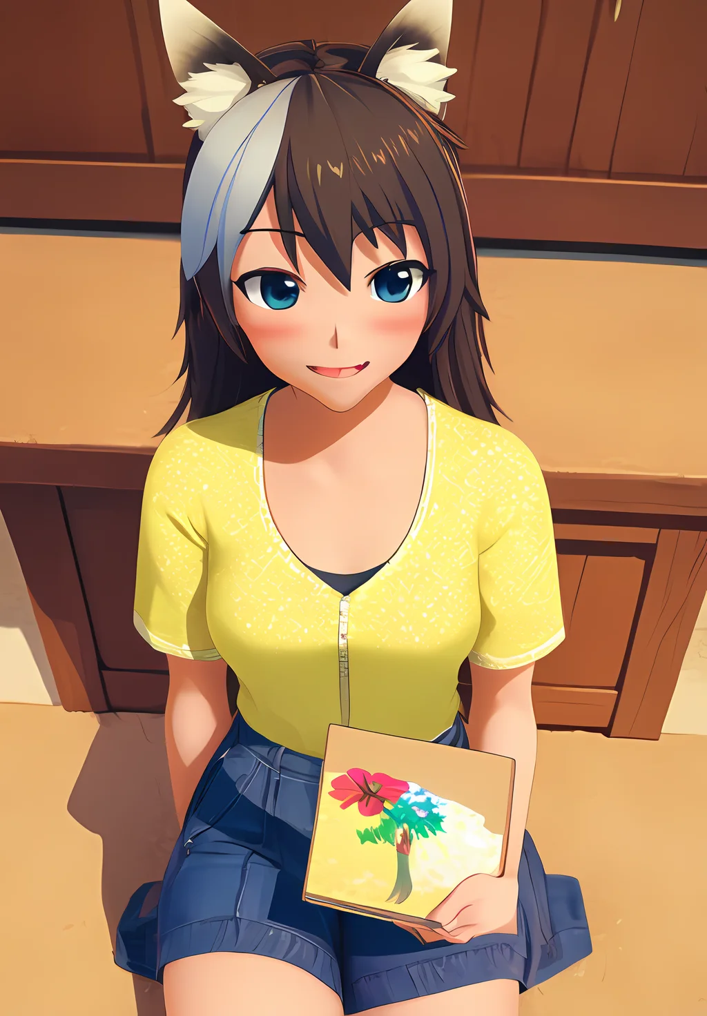 <lora:kana:0.8>, kana, 1girl, solo, smirk, sitting, (masterpiece, best quality, absurdres, detailed, ultra-detailed:1.3), (trending on CGSociety, trending on pixiv, contest winner:1.3)