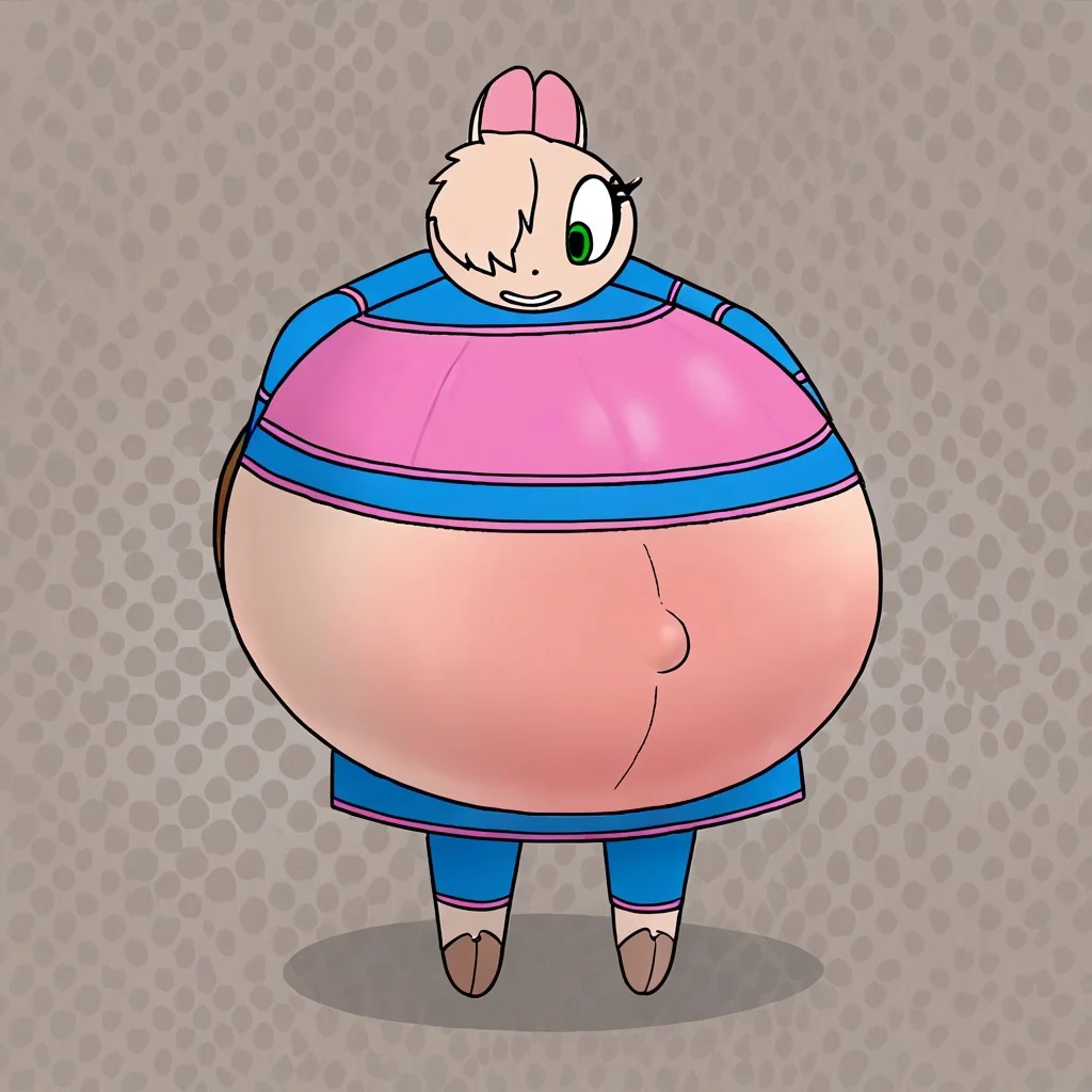 Female, Maydine, Hair Covering one eye, Midriff, Skirt, (((Spherical_Inflation))
